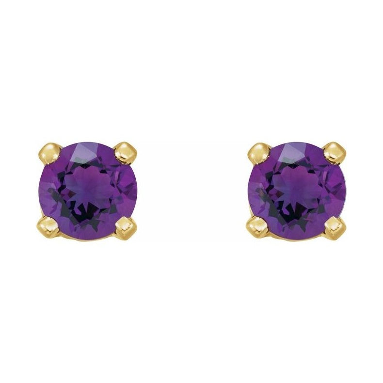 Round 4-Prong Stud Earrings
