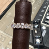 14Kt Gold, 5.45 Carat, Round Diamond Eternity Ring, Half Bezel, Laboratory Created Diamond