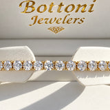 14Kt Gold, 5.00 Carat, Flexible Bangle Bracelet, Laboratory Created Diamond