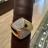 14 Kt Gold, .70 Carat, Pave, Domed Diamond Ring