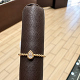 14 Kt Gold, 1/12 Carat, Pear Shape, Bezel Ring