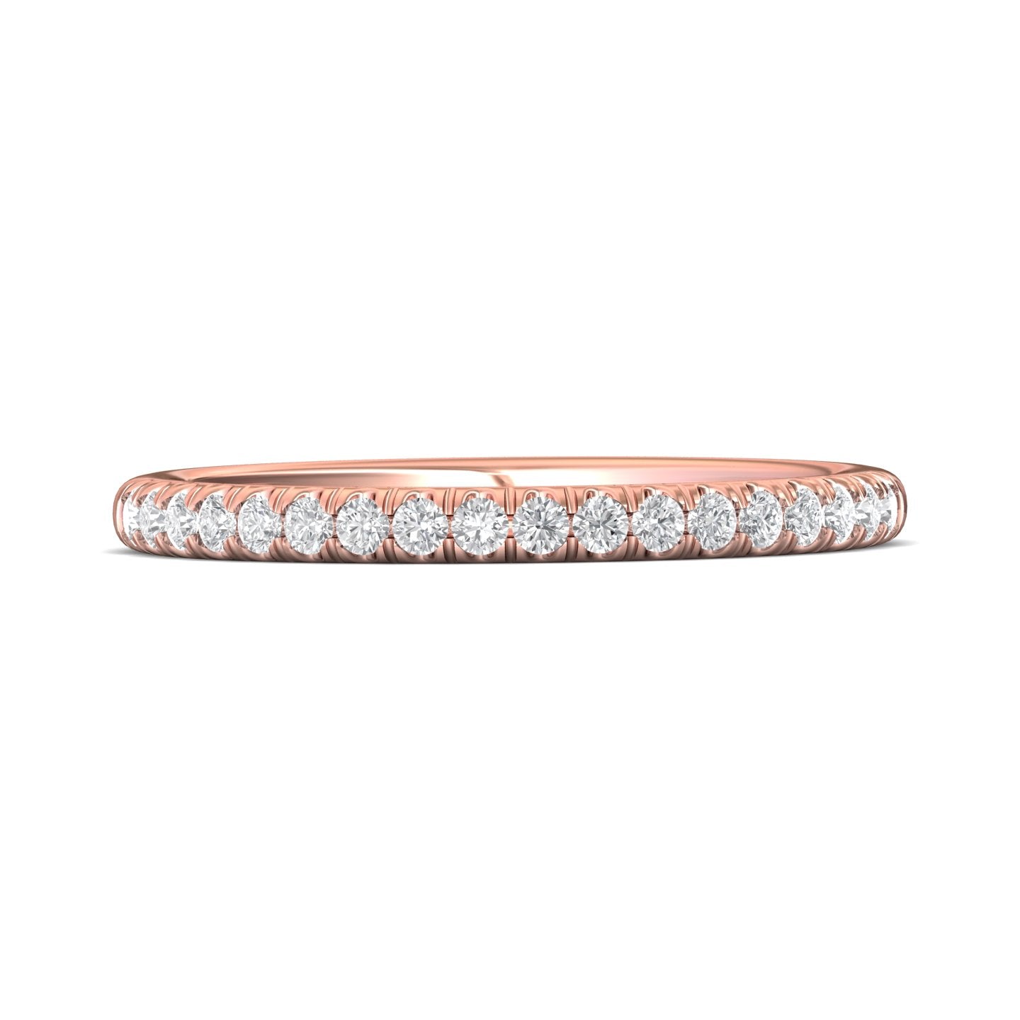14K Gold Pink Micropave Wedding Band from the Micropave collection - CM03WB-18_14KP_Prm_H-I_SI1