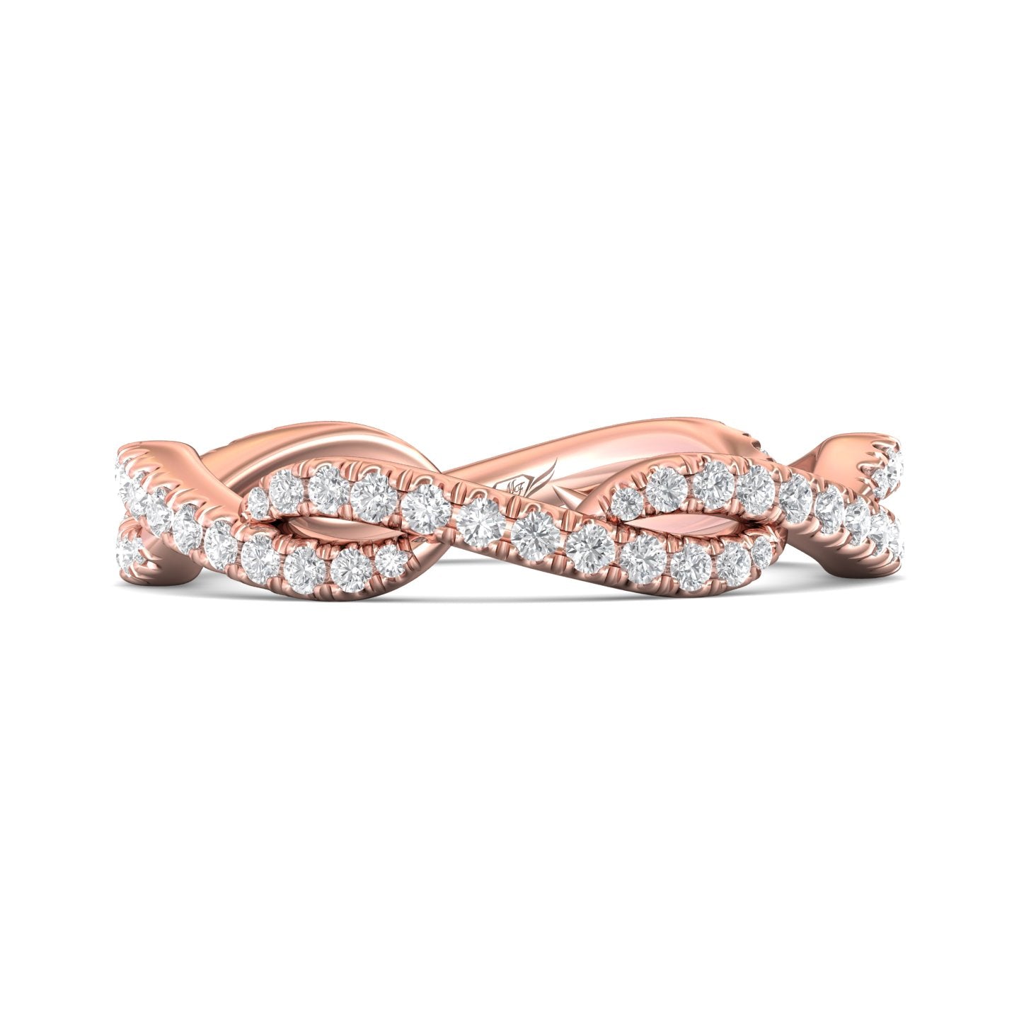 14K Gold Pink Micropave Wedding Band from the Micropave collection - CM07FXSWB_14KP_Prm_H-I_SI1
