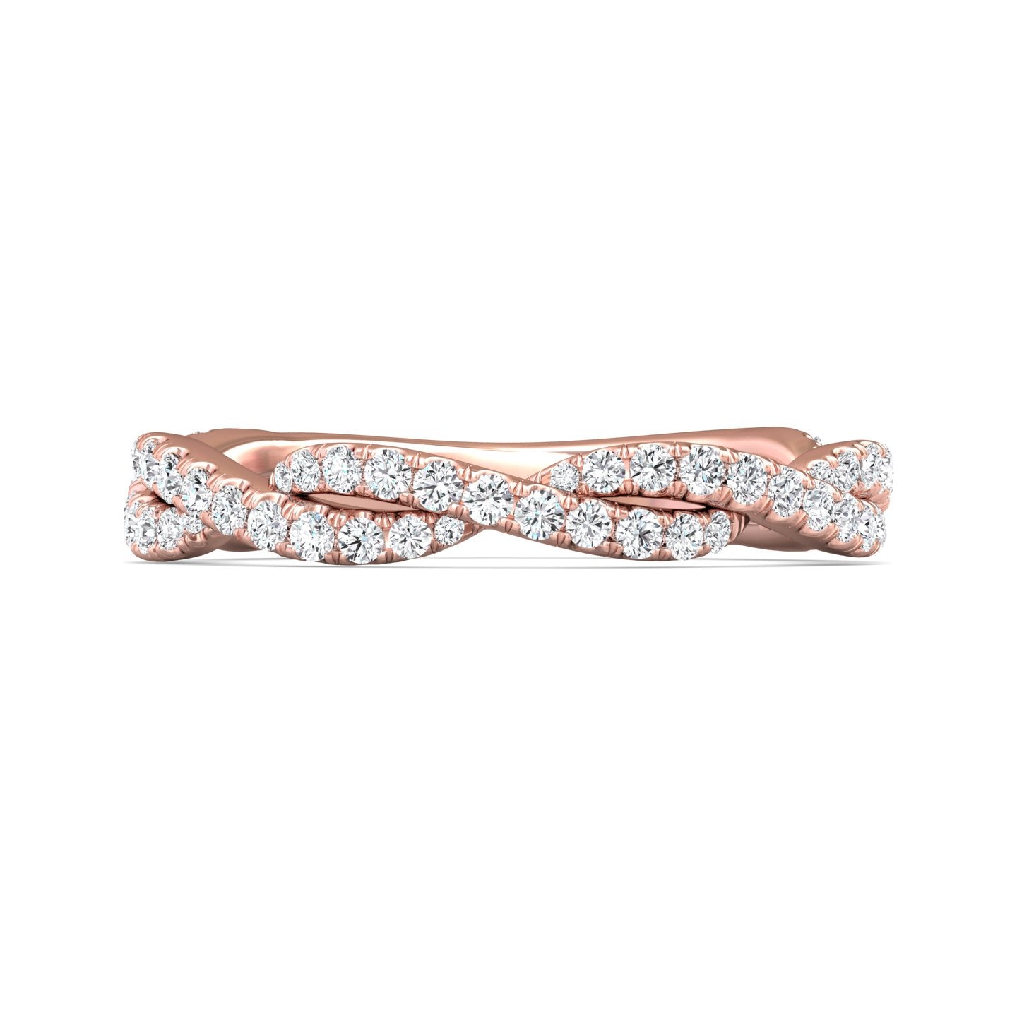 14K Gold Pink Micropave Wedding Band from the Micropave collection - CM07XSWB-1_14KP_Prm_H-I_SI1