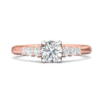14K Gold Pink/White Channel/Shared Prong Engagement Ring from the Channel/Shared Prong collection - CTSP01_14KPW_Rd_5.5_Std_H-I_SI2