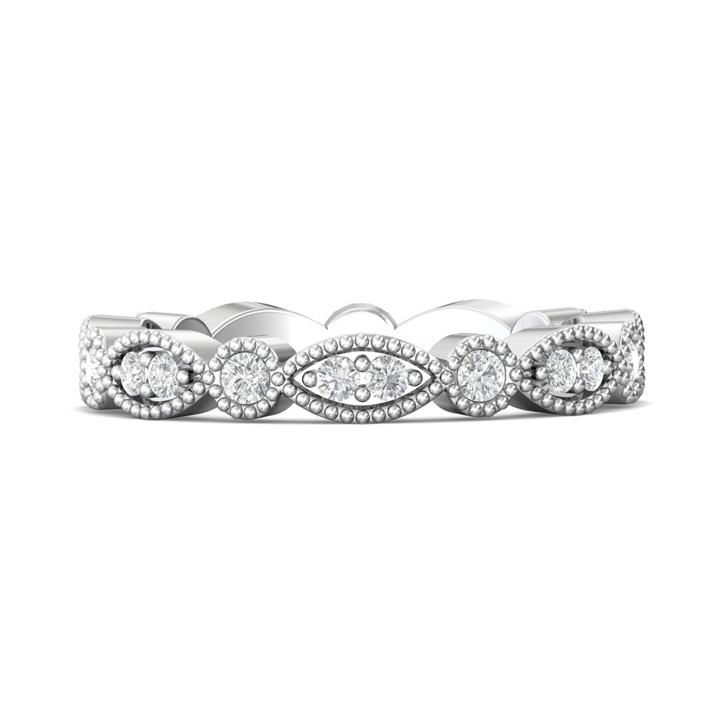 14K Gold White Micropave Wedding Band from the Micropave collection - DABFM35S_14KW_Prm_H-I_SI1