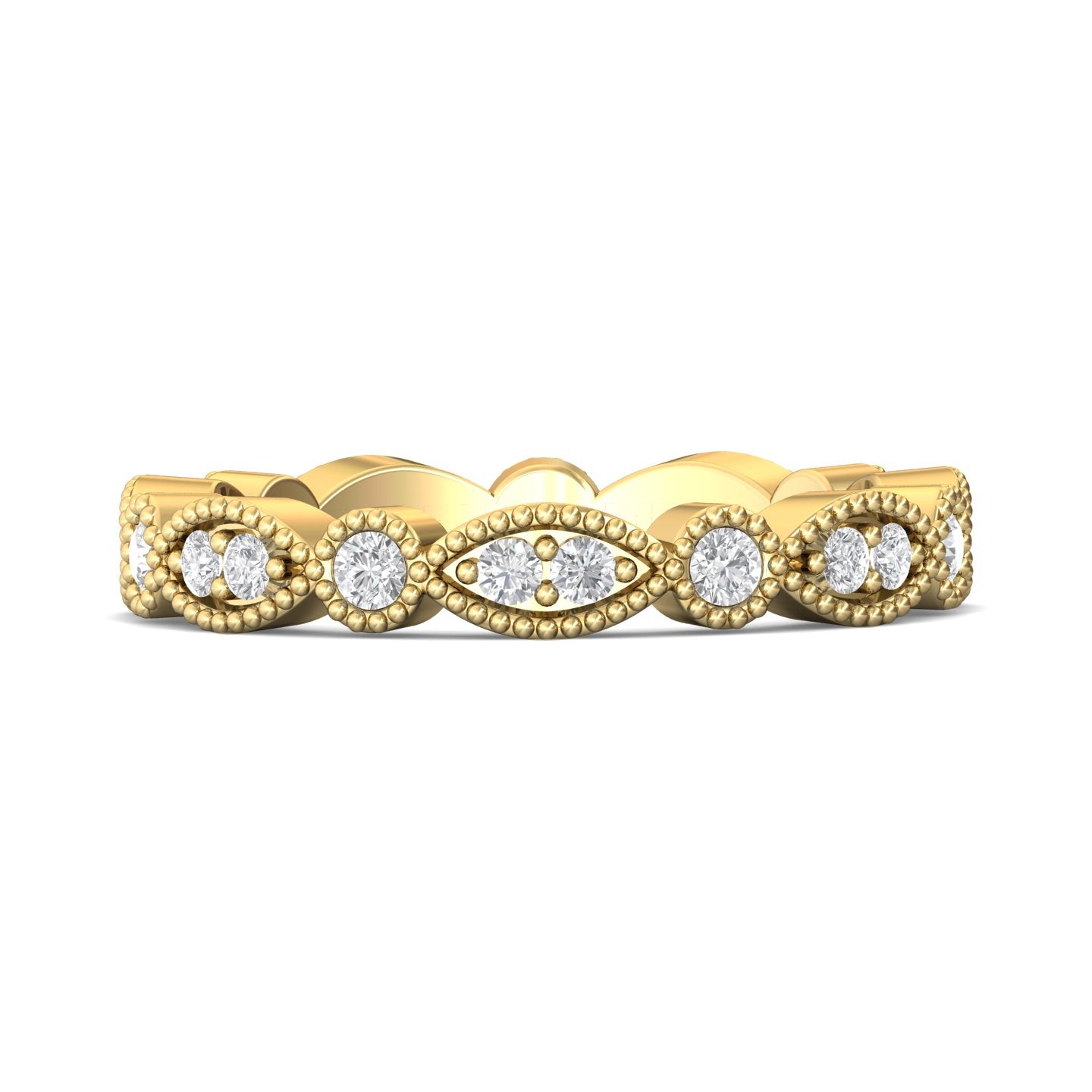 18K Gold Yellow Micropave Wedding Band from the Micropave collection - DABFM35S_18KY_Prm_H-I_SI1