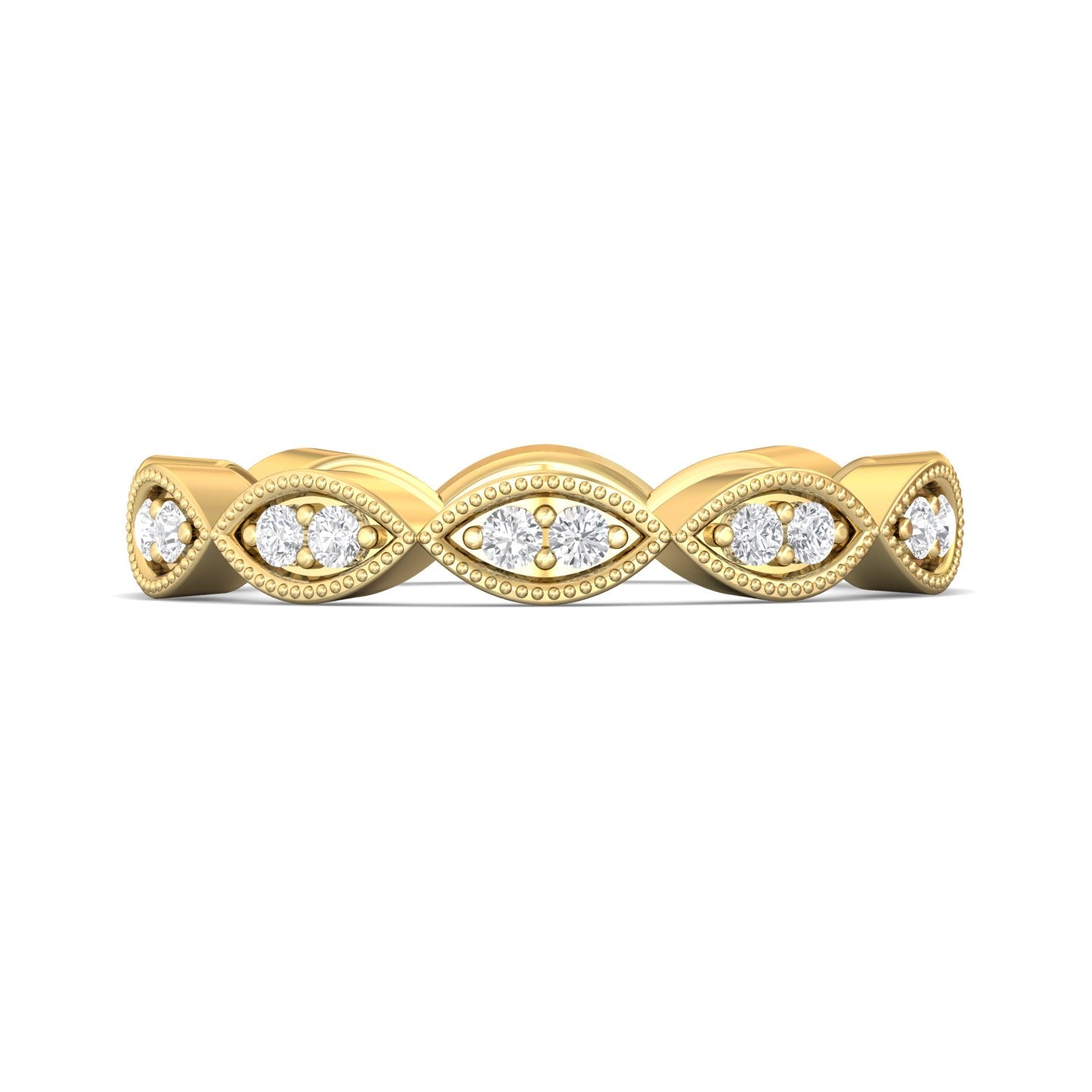 14K Gold Yellow Micropave Wedding Band from the Micropave collection - DABFM44S_14KY_Prm_H-I_SI1
