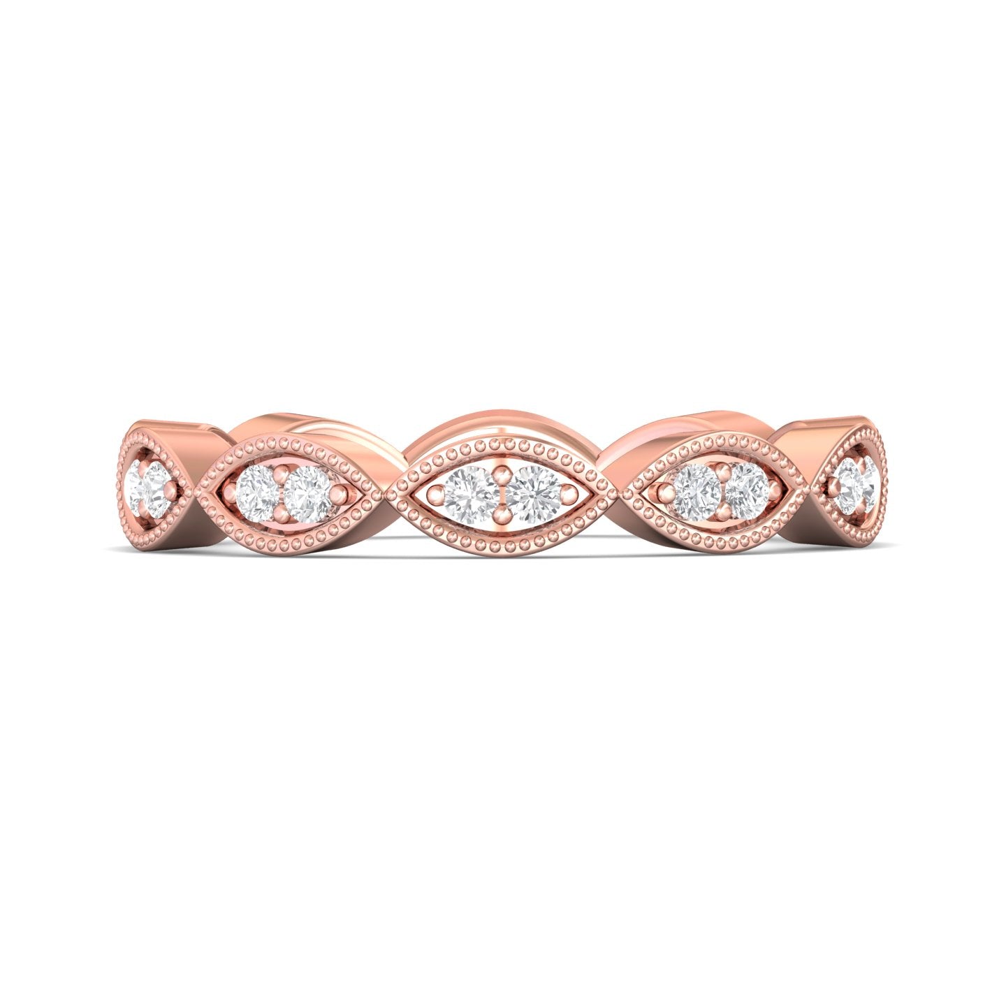 18K Gold Pink Micropave Wedding Band from the Micropave collection - DABFM44S_18KP_Prm_H-I_SI1