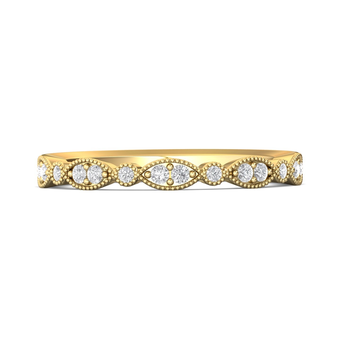 18K Gold Yellow Micropave Wedding Band from the Micropave collection - DABM35XS_18KY_Prm_H-I_SI1