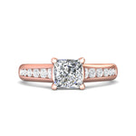 14K Gold Pink Channel/Shared Prong Engagement Ring from the Channel/Shared Prong collection - DERC01XS_14KP_Pr_6_Prm_H-I_SI1