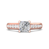 14K Gold Pink Channel/Shared Prong Engagement Ring from the Channel/Shared Prong collection - DERC01XS_14KP_Pr_6_Prm_H-I_SI1