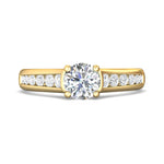 14K Gold Yellow Channel/Shared Prong Engagement Ring from the Channel/Shared Prong collection - DERC01XS_14KY_Rd_6.0_Prm_H-I_SI1