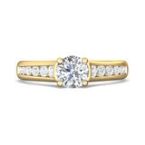 14K Gold Yellow Channel/Shared Prong Engagement Ring from the Channel/Shared Prong collection - DERC01XS_14KY_Rd_6.0_Prm_H-I_SI1