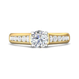 14K Gold Yellow/White Channel/Shared Prong Engagement Ring from the Channel/Shared Prong collection - DERC01XS_14KYW_Rd_6.0_Prm_H-I_SI1