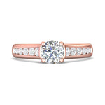 18K Gold Pink Channel/Shared Prong Engagement Ring from the Channel/Shared Prong collection - DERC01XS_18KP_Rd_6.0_Prm_H-I_SI1