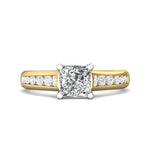 18K Gold White/Yellow Channel/Shared Prong Engagement Ring from the Channel/Shared Prong collection - DERC01XS_18KWY_Pr_6_Prm_H-I_SI1