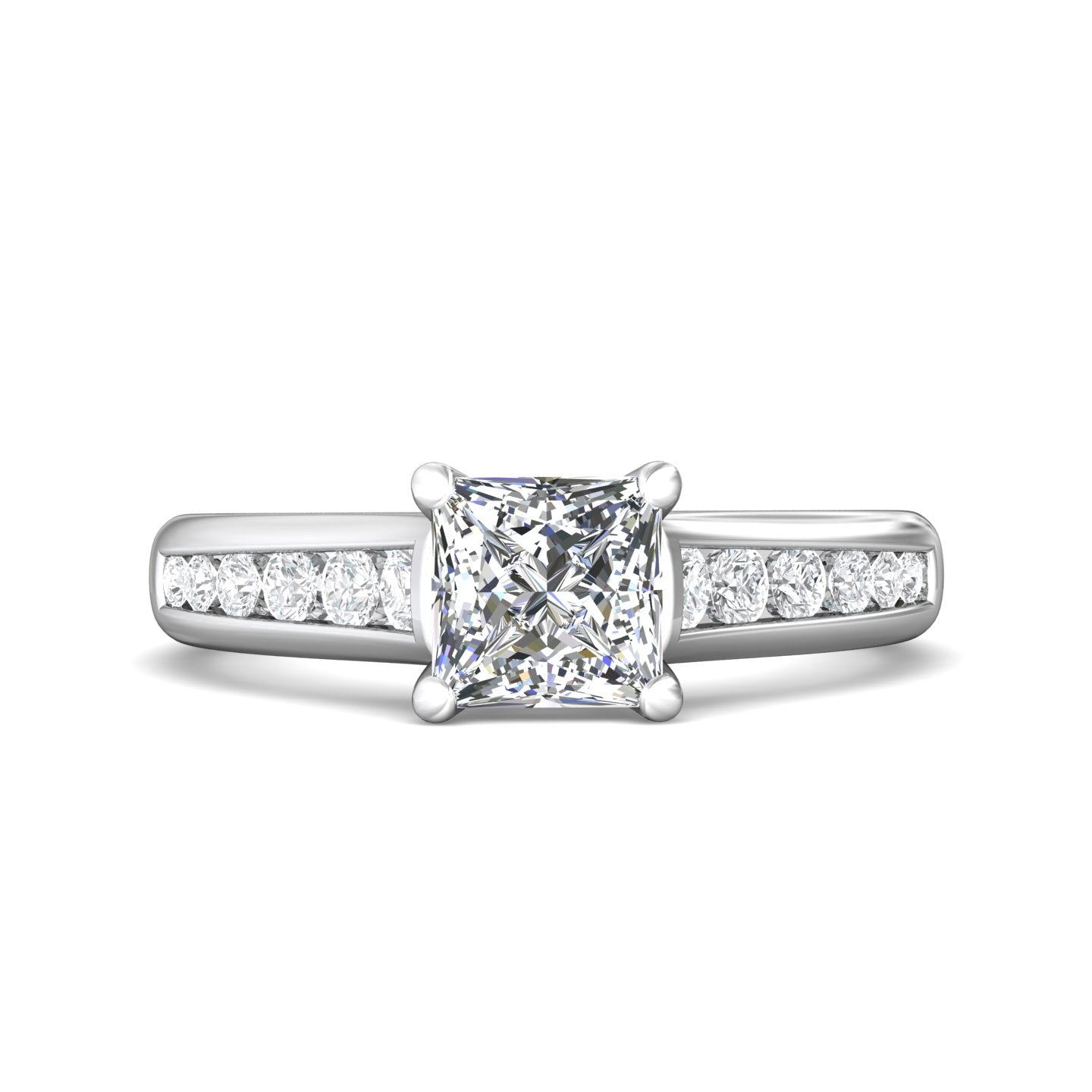 Platinum White Channel/Shared Prong Engagement Ring from the Channel/Shared Prong collection - DERC01XS_PlatW_Pr_6_Prm_H-I_SI1