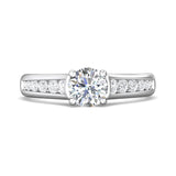 Platinum White Channel/Shared Prong Engagement Ring from the Channel/Shared Prong collection - DERC01XS_PlatW_Rd_6.0_Prm_H-I_SI1