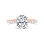 14K Gold Pink Micropave Engagement Ring from the Micropave collection - DERM18M_14KP_Ov_10X7_Prm_H-I_SI1