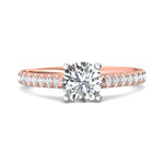 14K Gold Pink/White Micropave Engagement Ring from the Micropave collection - DERM18M_14KPW_Rd_6.5_Prm_H-I_SI1