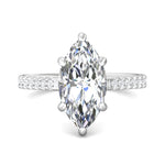 14K Gold White Micropave Engagement Ring from the Micropave collection - DERM18M_14KW_Mq_14.8X7.5_Prm_H-I_SI1