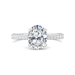 14K Gold White Micropave Engagement Ring from the Micropave collection - DERM18M_14KW_Ov_10X7_Prm_H-I_SI1