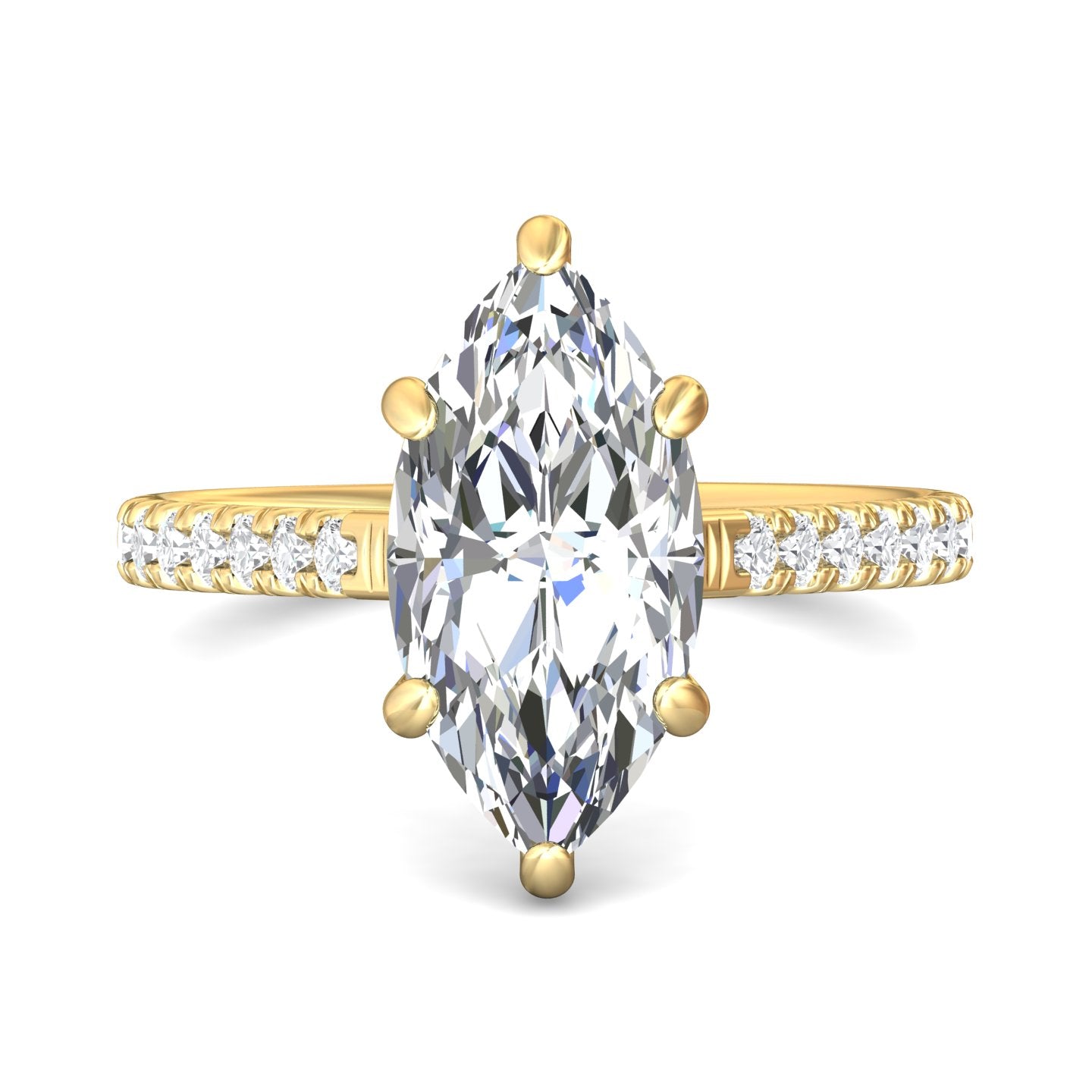 14K Gold Yellow Micropave Engagement Ring from the Micropave collection - DERM18M_14KY_Mq_14.8X7.5_Prm_H-I_SI1