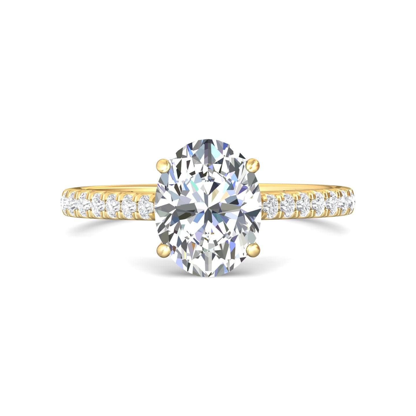 14K Gold Yellow Micropave Engagement Ring from the Micropave collection - DERM18M_14KY_Ov_10X7_Prm_H-I_SI1