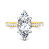 14K Gold Yellow/White Micropave Engagement Ring from the Micropave collection - DERM18M_14KYW_Mq_14.8X7.5_Prm_H-I_SI1