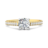 14K Gold Yellow/White Micropave Engagement Ring from the Micropave collection - DERM18M_14KYW_Rd_6.5_Prm_H-I_SI1
