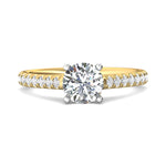 14K Gold Yellow/White Micropave Engagement Ring from the Micropave collection - DERM18M_14KYW_Rd_6.5_Prm_H-I_SI1