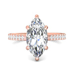 18K Gold Pink Micropave Engagement Ring from the Micropave collection - DERM18M_18KP_Mq_14.8X7.5_Prm_H-I_SI1