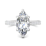 18K Gold White Micropave Engagement Ring from the Micropave collection - DERM18M_18KW_Mq_14.8X7.5_Prm_H-I_SI1