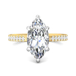 18K Gold White/Yellow Micropave Engagement Ring from the Micropave collection - DERM18M_18KWY_Mq_14.8X7.5_Prm_H-I_SI1