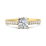 18K Gold Yellow Micropave Engagement Ring from the Micropave collection - DERM18M_18KY_Rd_6.5_Prm_H-I_SI1