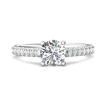 Platinum White Micropave Engagement Ring from the Micropave collection - DERM18M_PlatW_Rd_6.5_Prm_H-I_SI1