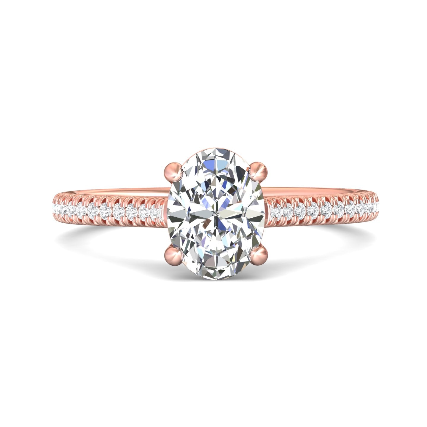 14K Gold Pink Micropave Engagement Ring from the Micropave collection - DERM30_14KP_Ov_8.2X6.1_Prm_H-I_SI1