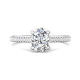 14K Gold White Micropave Engagement Ring from the Micropave collection - DERM30_14KW_Ov_8.2X6.1_Prm_H-I_SI1