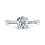 14K Gold White Micropave Engagement Ring from the Micropave collection - DERM30_14KW_Rd_7.0_Prm_H-I_SI1