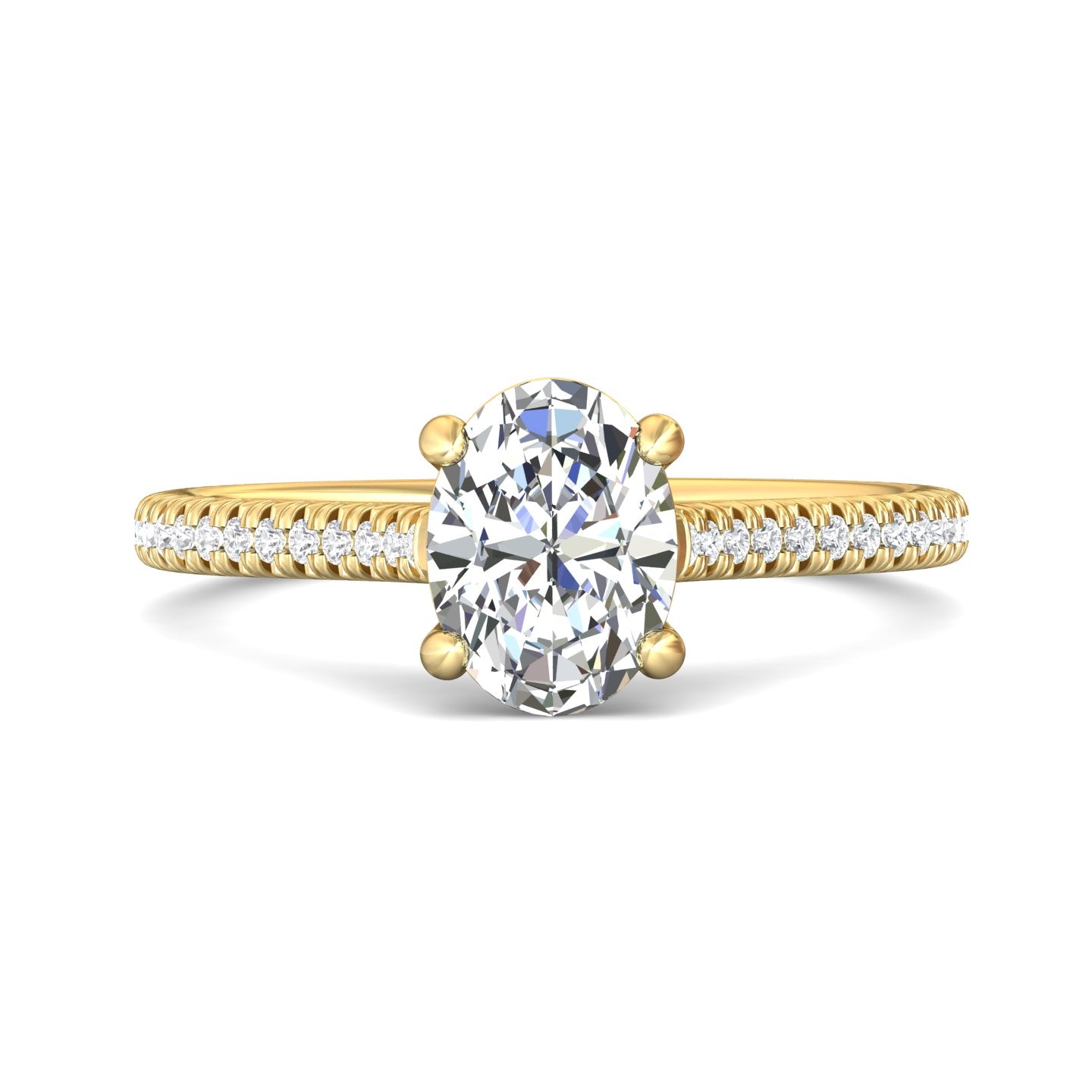 14K Gold Yellow Micropave Engagement Ring from the Micropave collection - DERM30_14KY_Ov_8.2X6.1_Prm_H-I_SI1