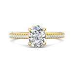 14K Gold Yellow Micropave Engagement Ring from the Micropave collection - DERM30_14KY_Ov_8.2X6.1_Prm_H-I_SI1