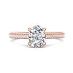 18K Gold Pink Micropave Engagement Ring from the Micropave collection - DERM30_18KP_Ov_8.2X6.1_Prm_H-I_SI1