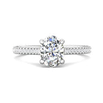 18K Gold White Micropave Engagement Ring from the Micropave collection - DERM30_18KW_Ov_8.2X6.1_Prm_H-I_SI1