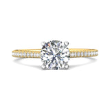 18K Gold White/Yellow Micropave Engagement Ring from the Micropave collection - DERM30_18KWY_Rd_7.0_Prm_H-I_SI1