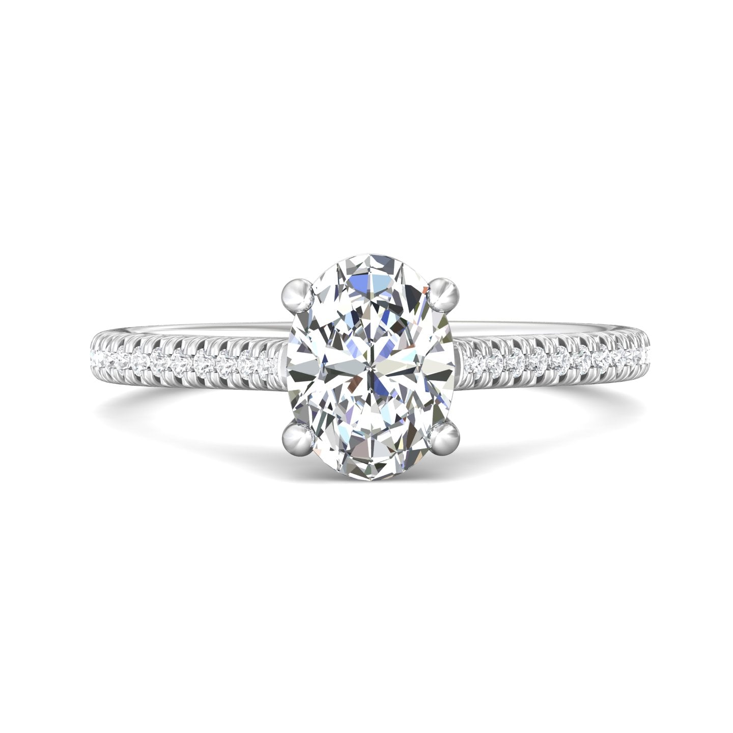 Platinum White Micropave Engagement Ring from the Micropave collection - DERM30_PlatW_Ov_8.2X6.1_Prm_H-I_SI1