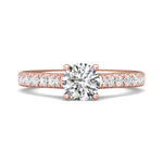 18K Gold Pink Micropave Engagement Ring from the Micropave collection - DERM30S-1_18KP_Rd_6.5_Prm_H-I_SI1