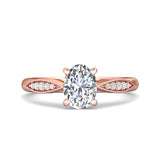 14K Gold Pink Micropave Engagement Ring from the Micropave collection - DERM31XS_14KP_Ov_8X6_Prm_H-I_SI1