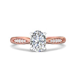14K Gold Pink/White Micropave Engagement Ring from the Micropave collection - DERM31XS_14KPW_Ov_8X6_Prm_H-I_SI1