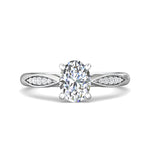 14K Gold White Micropave Engagement Ring from the Micropave collection - DERM31XS_14KW_Ov_8X6_Prm_H-I_SI1